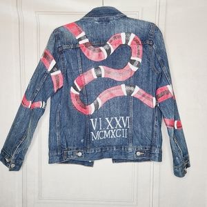 Handpainted Levi's Snake Denim Jacket